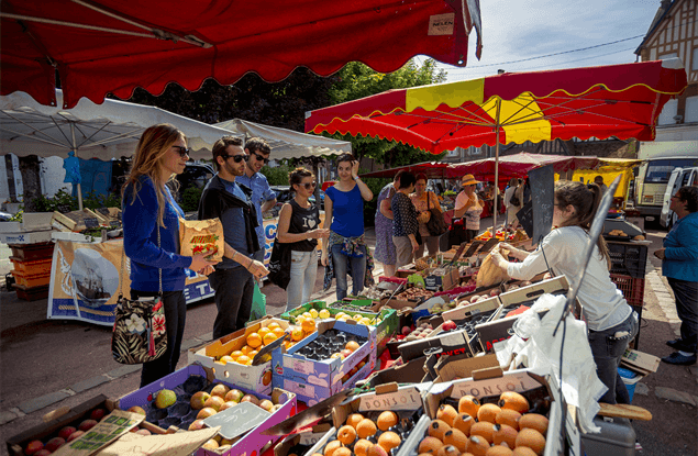 Eten en drinken Normandië: Markt in Forges-les-Eaux