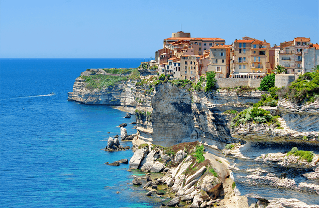 Vakantie op Corsica, eiland van Frankrijk in de Middellandse Zee